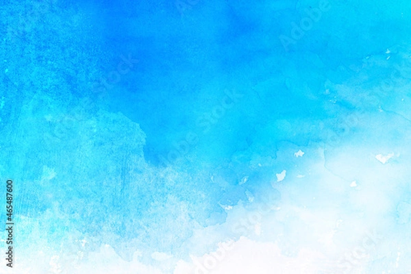 Fototapeta 海や空をイメージした水彩テクスチャ、背景イラスト