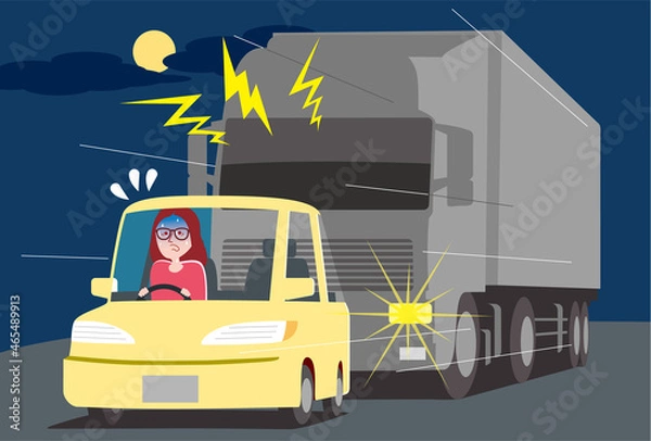 Fototapeta 夜間のあおり運転_危険運転2