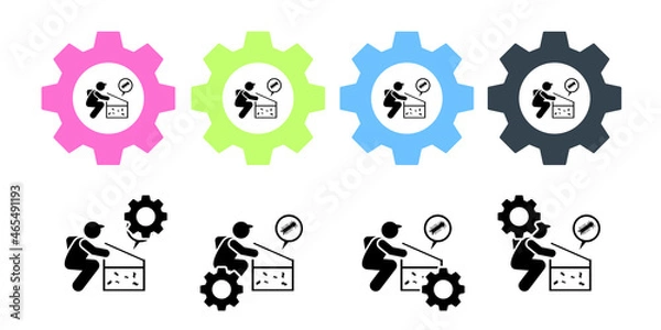 Fototapeta Check, fine, summon vector icon in gear set illustration for ui and ux, website or mobile application