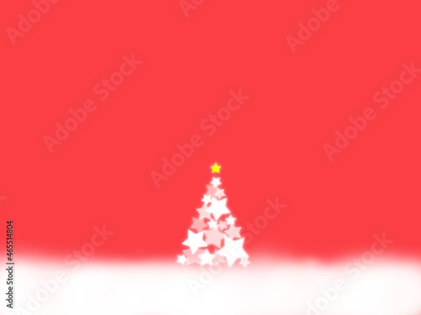Fototapeta 星が光るクリスマスツリー　赤（ヨコ）