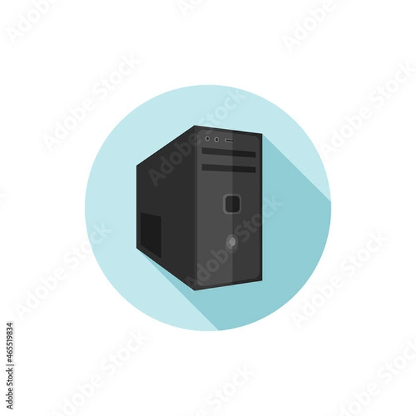 Fototapeta Vector flat design icon computer case. Vector illustration