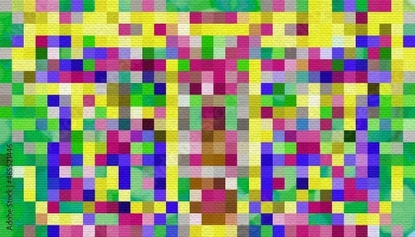 Fototapeta Pixelated Colorful Pattern, Squares, Close  Up