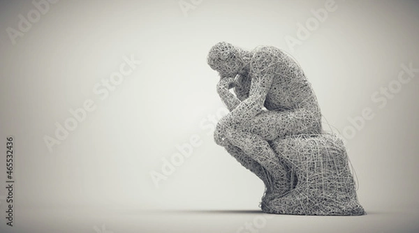 Obraz Thoughtful man sitting down.