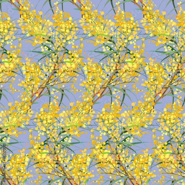 Fototapeta Golden Wattle.Seamless pattern
