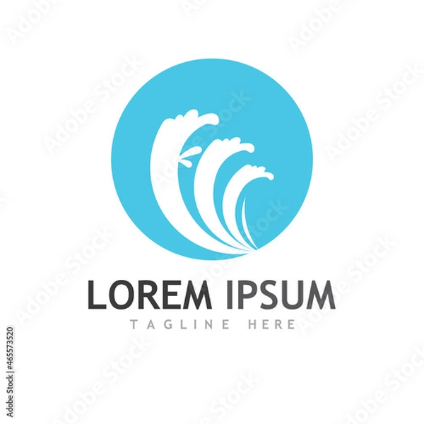 Fototapeta Water wave icon vector