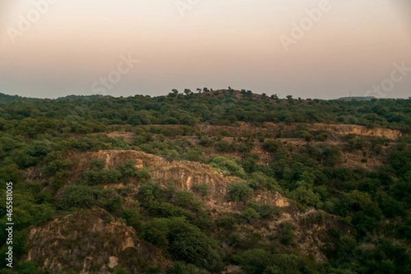 Obraz Close view of green hills 