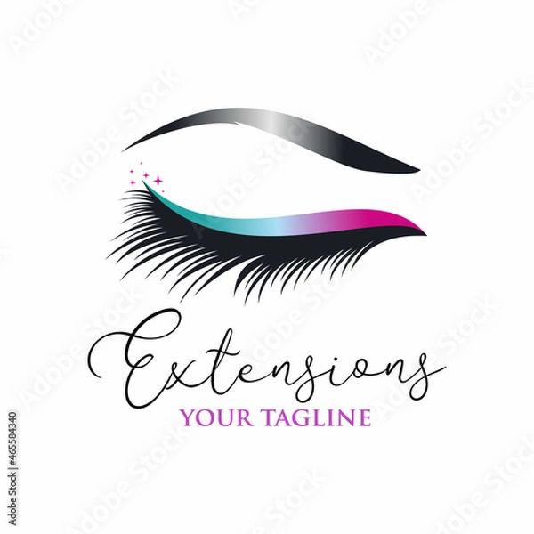 Obraz Luxury eyelashes logo Premium Vector
