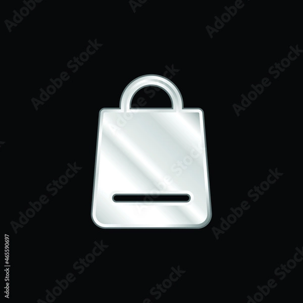 Fototapeta Bag silver plated metallic icon
