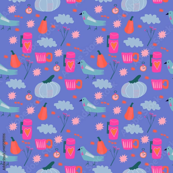 Fototapeta seamless pattern with birds