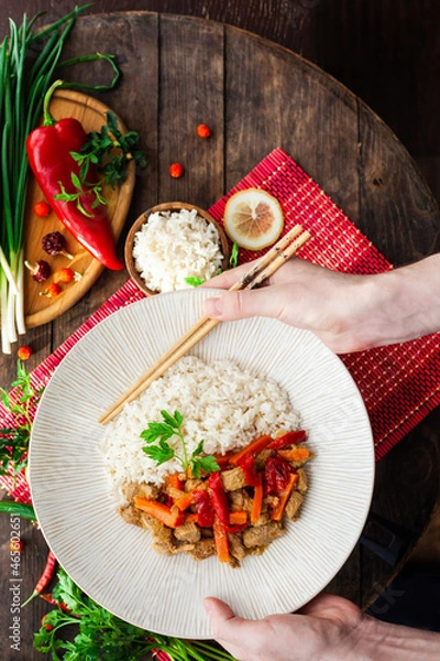 Obraz rice with vegetables