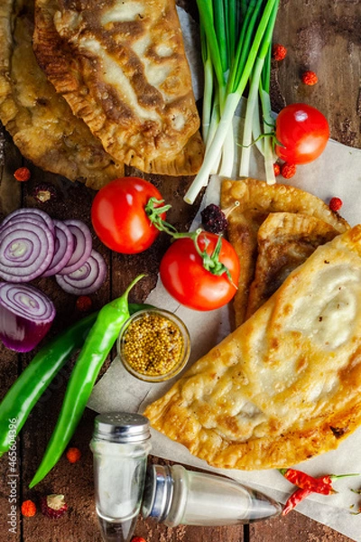 Obraz cheburek pie with vegetable