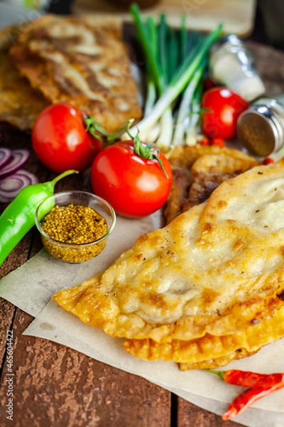 Obraz cheburek pie with vegetable