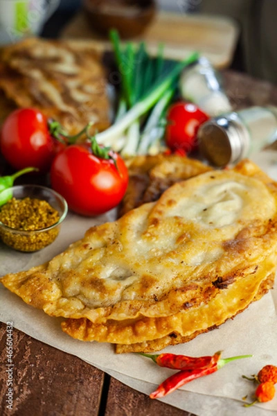 Obraz cheburek pie with vegetable