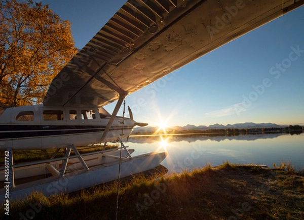 Fototapeta floatplane on lake