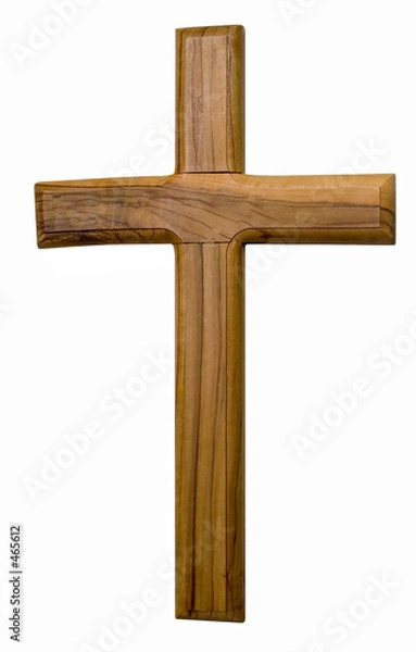 Obraz drewniany krzyż na białym tle