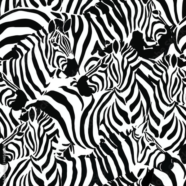 Fototapeta Striped zebra seamless pattern Vector