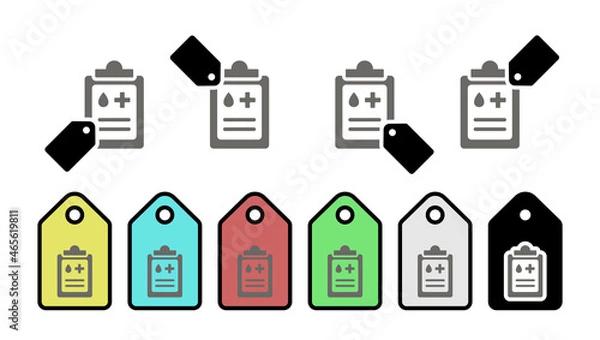 Fototapeta Health report vector icon in tag set illustration for ui and ux, website or mobile application 