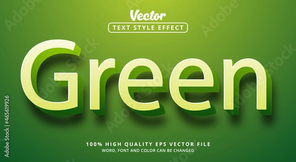 Fototapeta Editable text effect, Green text on light green nature color style
