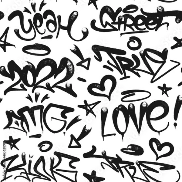 Obraz graffiti  with letters, bright lettering spray tags in the style of graffiti street art. Vector illustration