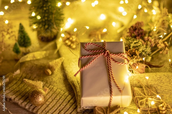 Fototapeta クリスマスプレゼント　金色