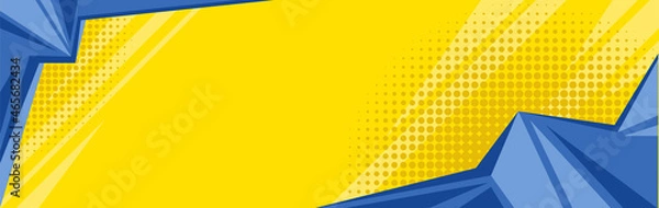 Obraz Modern yellow background with stripes. vector abstract background hipster futuristic graphic, texture design, bright poster, banner yellow and blue.