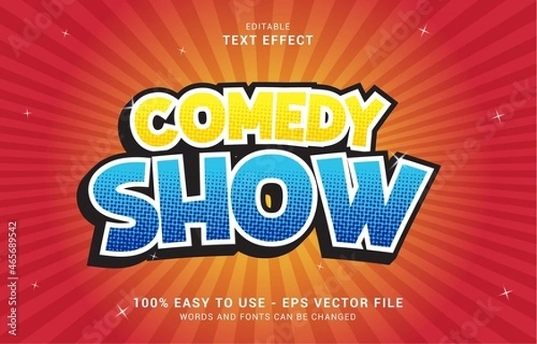 Fototapeta editable text effect, Comedy Show style