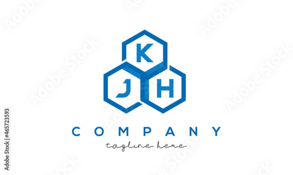 Fototapeta KJH letters design logo with three polygon hexagon logo vector template
