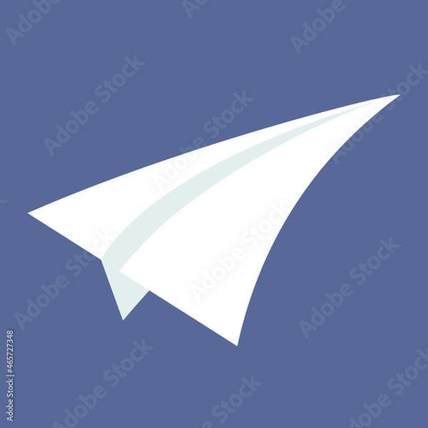 Obraz Flying paper airplane. Handmade object in flat style.