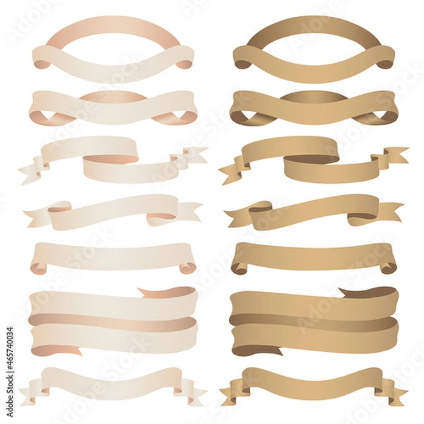 Fototapeta レトロカラーのリボンセット