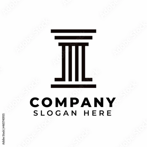 Fototapeta building pillar column logo design vector