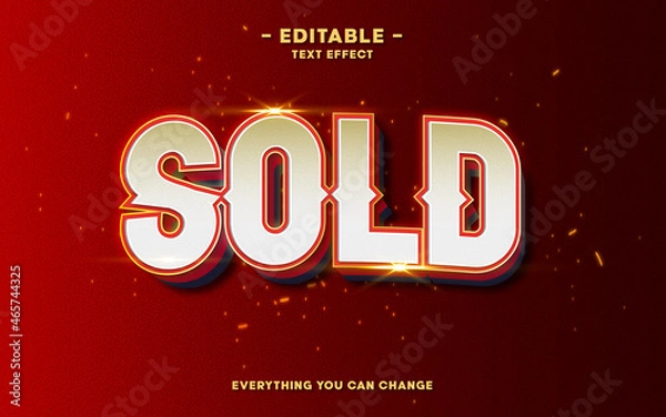 Obraz SOLD, Text Effect Editable