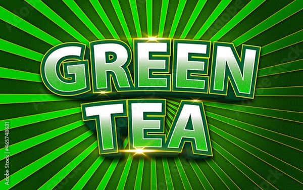 Obraz Green Tea, Editable Text Effect