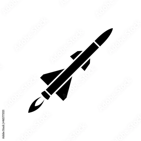 Obraz Missile gun or ballistic rocket with booster weapon icon vector