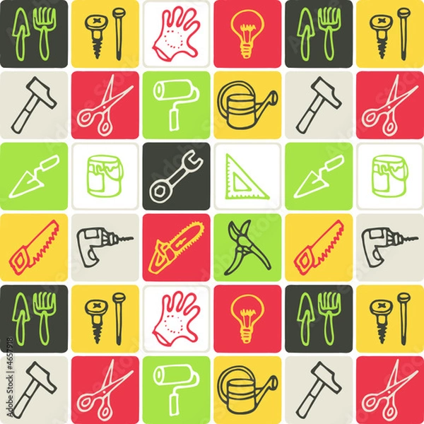 Obraz outils - motif damier