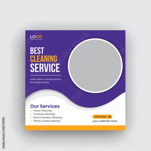 Fototapeta Cleaning Service Social media banner instagram post and web banner template Premium Vector