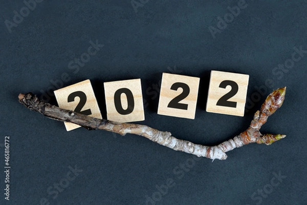 Fototapeta year change from 2021 to 2022. Happy new year