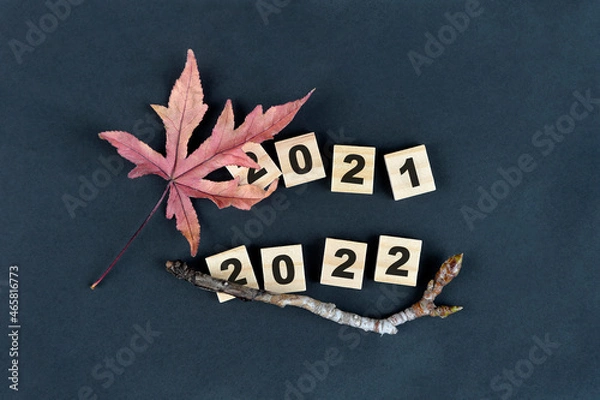 Fototapeta year change from 2021 to 2022. Happy new year