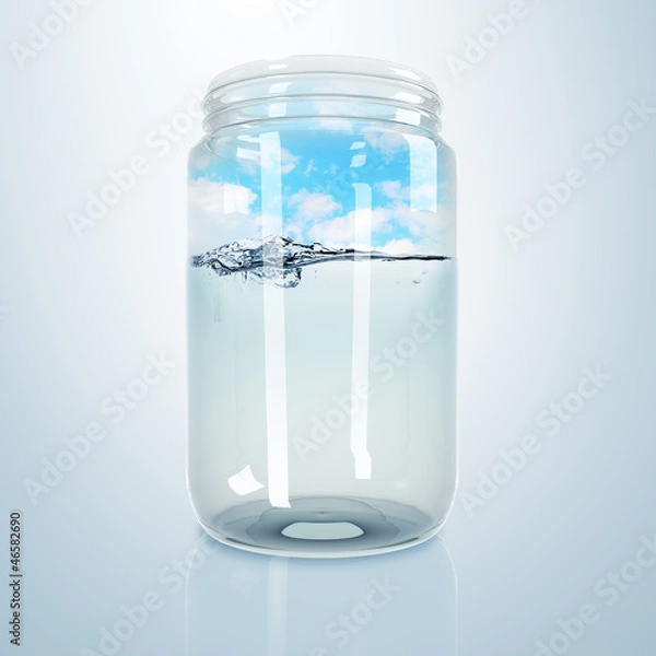 Fototapeta Ocean inside a glass jar