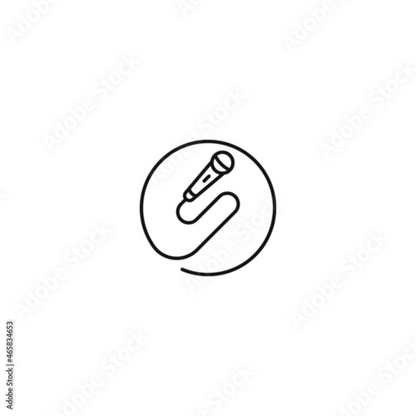 Fototapeta Microphone icon logo vector design