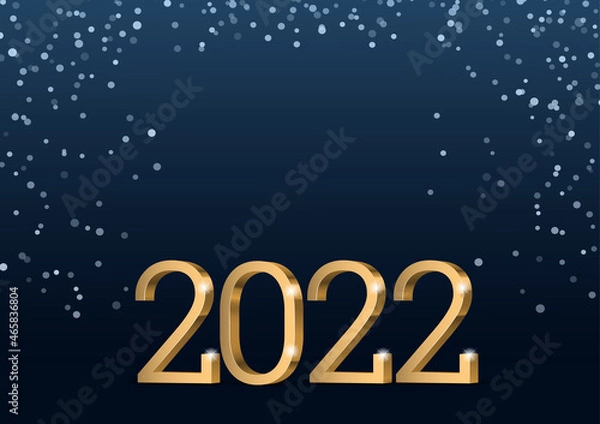 Obraz Vector text Design 2022. gold 3d numbers. Vector