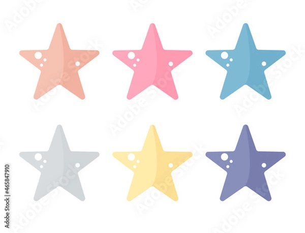 Fototapeta Set of colorful stars. Flat style.