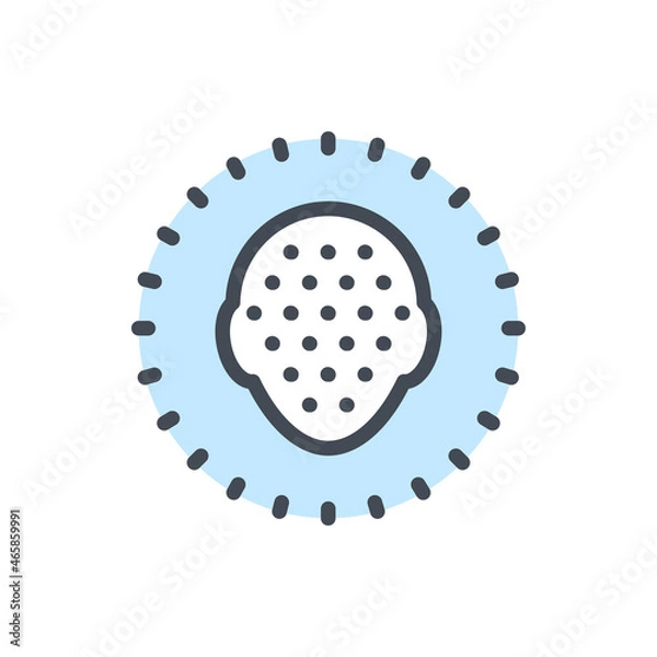 Fototapeta 360 degree face identification color line icon. Biometric scan and face scanning vector outline colorful sign.