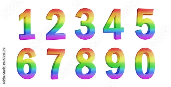 Fototapeta rendered 3d number rendered 3d number isolated on transparent background isolated on transparent background