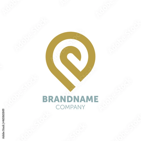 Obraz pin logo design with e
