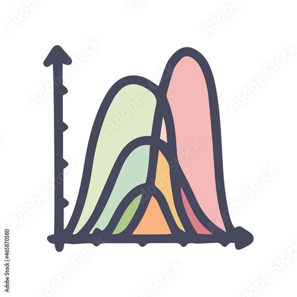 Obraz normal distribution graph color vector doodle simple icon