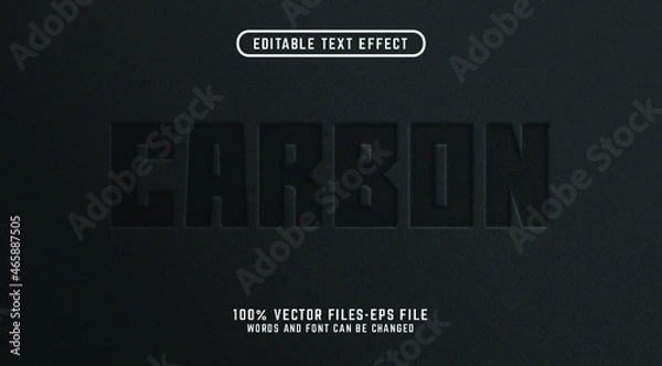 Fototapeta carbon editable text effect. steel effect with carbon background