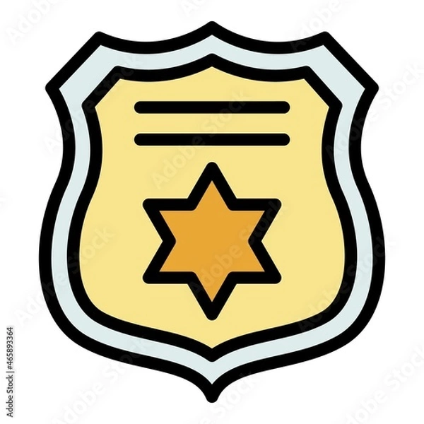 Fototapeta Prosecutor shield icon. Outline prosecutor shield vector icon color flat isolated