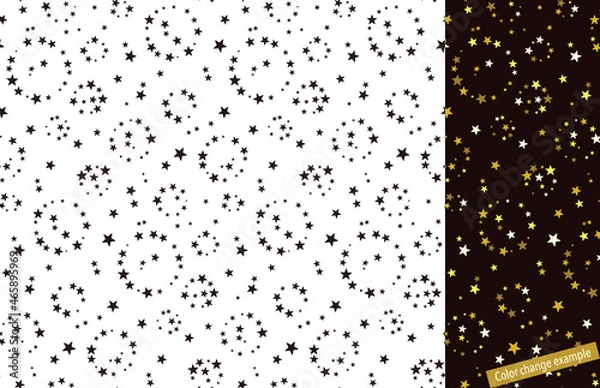 Fototapeta Seamless pattern swatch,  CS, Polka dot made of stars.