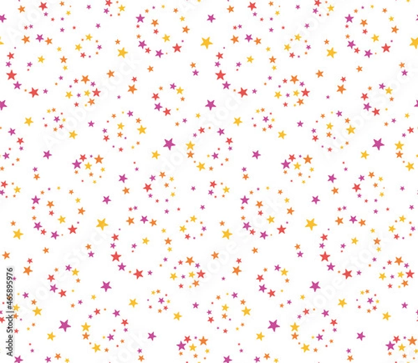 Fototapeta Seamless pattern swatch,  CS, Polka dot made of stars(Pink).