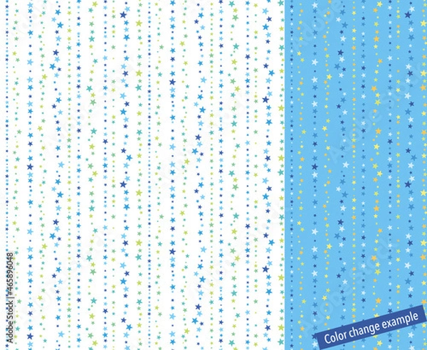 Fototapeta Seamless pattern swatch,  CS, Striped pattern made of stars.